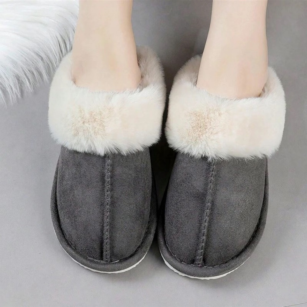 Slip On Fleece Slippers Memory Foam Cushion Warm and Cozy New